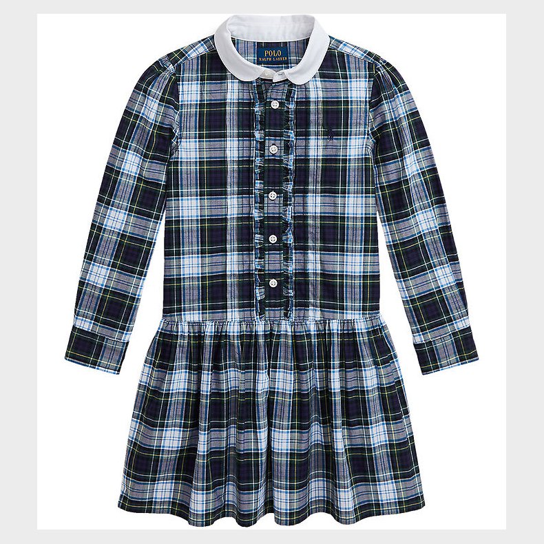 Polo Ralph Lauren Kjole - Navy/Grnternet m. Hvid