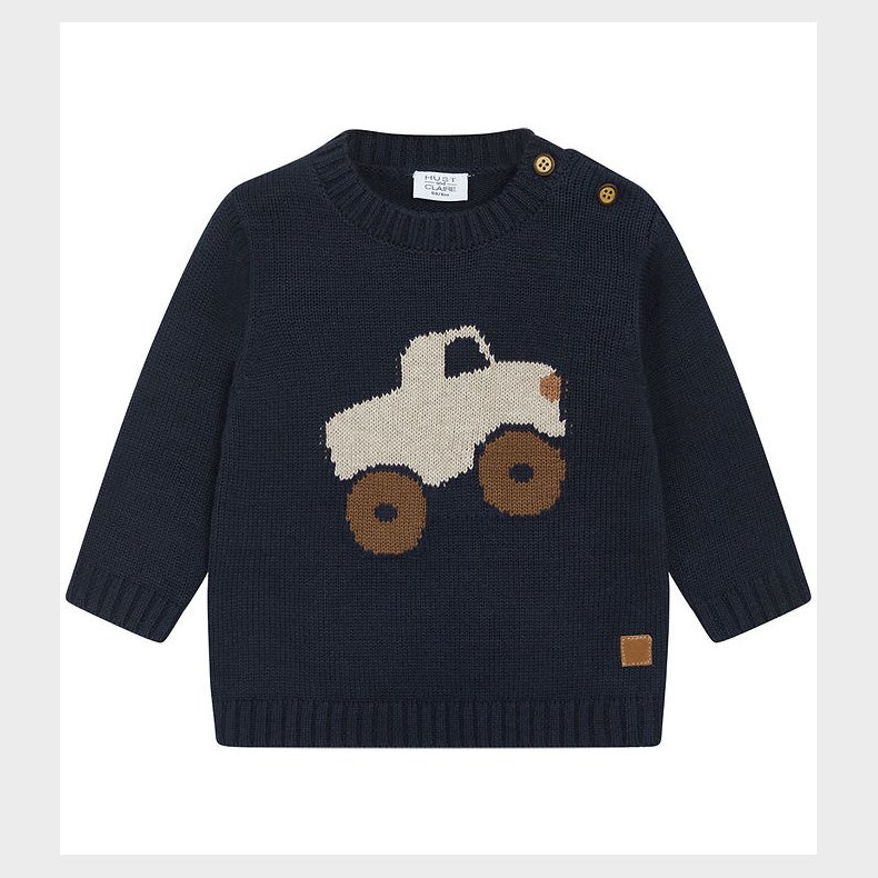 Hust and Claire Bluse - Strik - Pilou - Navy m. Monstertruck