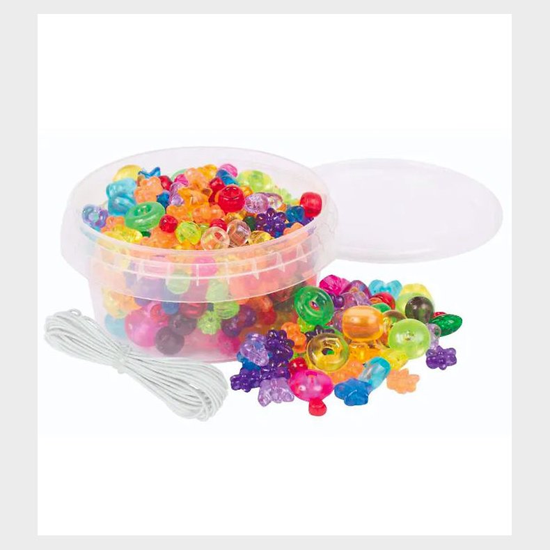 Playbox Perler - Transparente Blandet Perler - 180 Stk