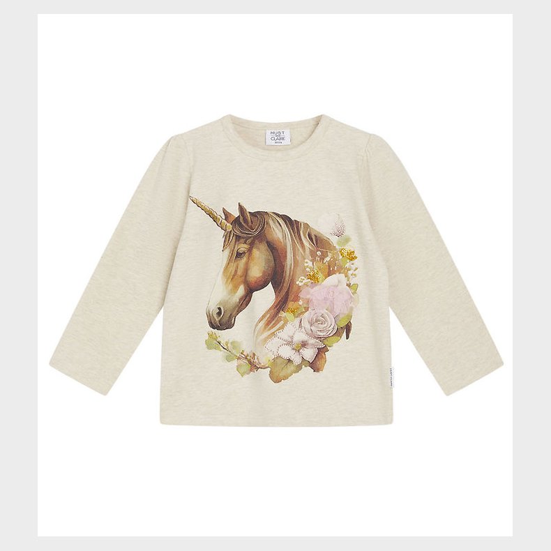 Hust and Claire Bluse - Anie - Wheat Melange m. Enhjrning