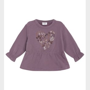 Hust and Claire Sweatshirt - Sara - Dark Plum m. Blomster