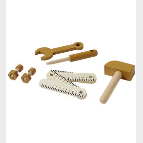 Flexa Play Vrktjsst - 8 stk - Mustard/Naturalwood