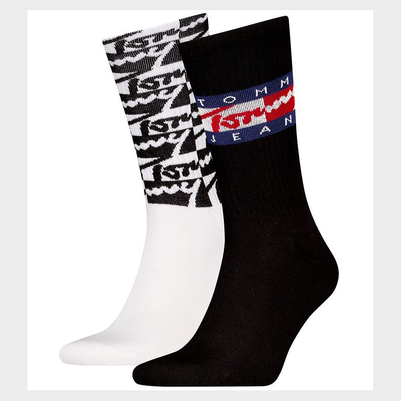 Tommy Hilfiger Strmper - 2-pak - Sort/Hvid