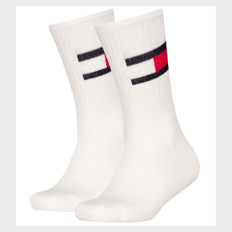 Tommy Hilfiger Str�mper - Rib - 2-pak - Hvid