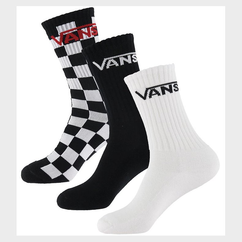 Vans Strmper - 3-pak - Classic Vans Crew - Sort/Hvid