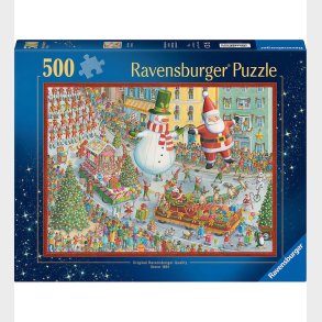 Ravensburger Puslespil - 500 Brikker - Here Comes Christmas