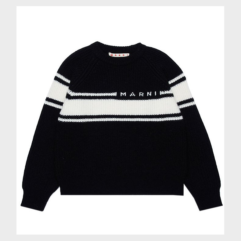 Marni Bluse - Uld - Sort m. Hvid