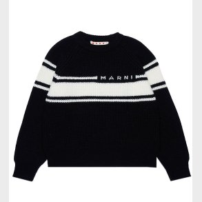 Marni Bluse - Uld - Sort m. Hvid