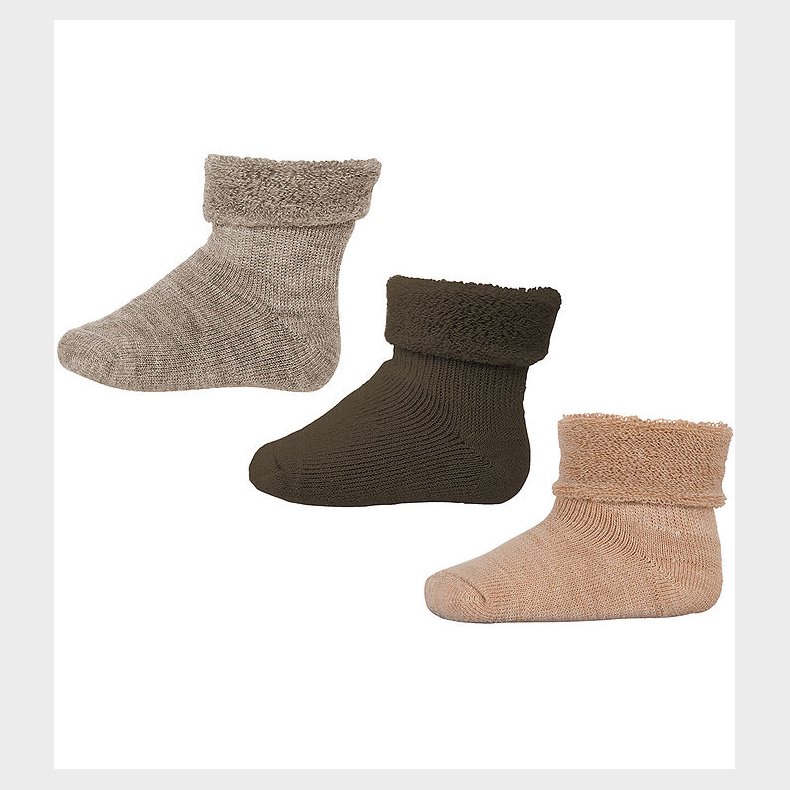 MP Strmper - 3-pak - Uld - Brown Melange