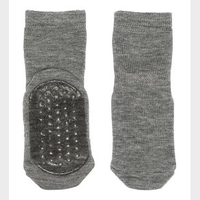 MP Strmper m. Skridsikker Bund - Uld - Grey Melange