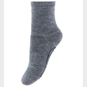 MP Str�mper m. Skridsikker Bund - Uld - Grey Melange