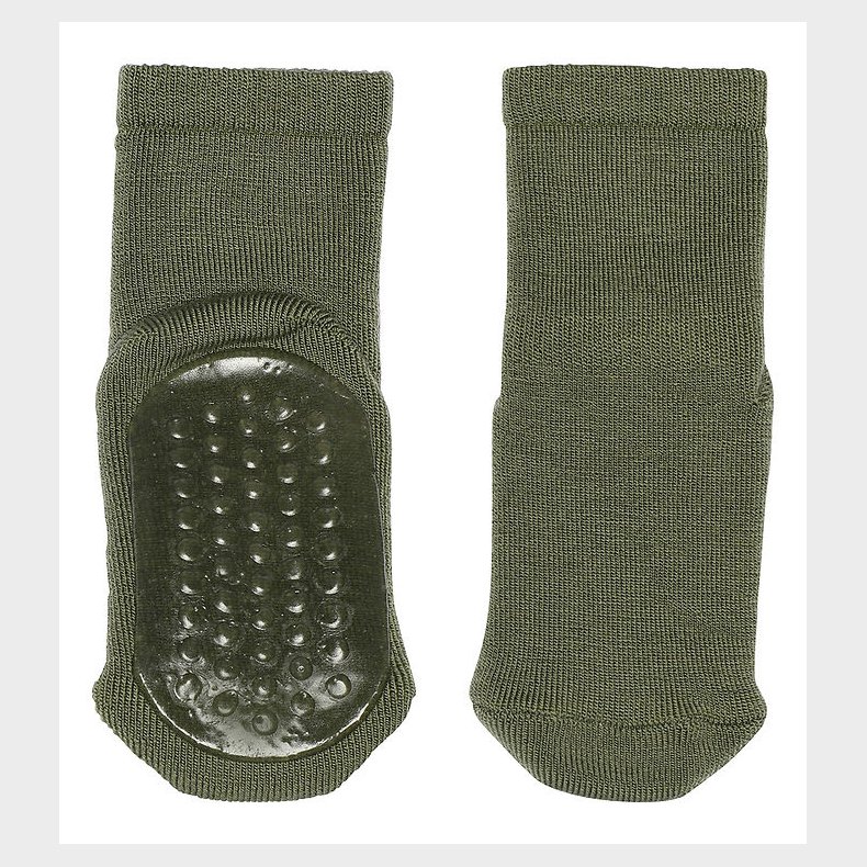 MP Strmper m. Skridsikker Bund - Uld - Olivine