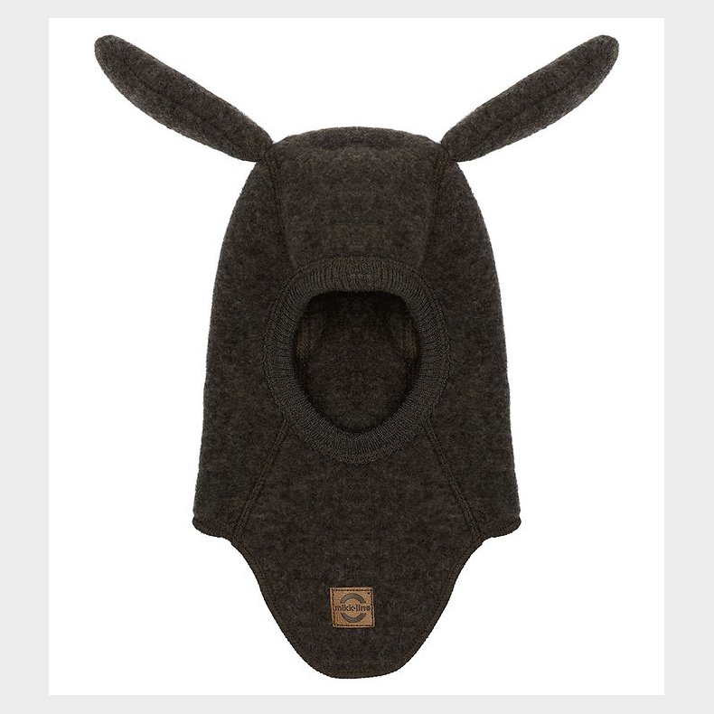 Mikk-Line Elefanthue m. re - Uld - 1-Lags - Dark Brown Melange