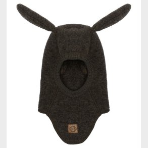 Mikk-Line Elefanthue m. re - Uld - 1-Lags - Dark Brown Melange