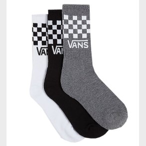 Vans Strmper - 3-pak - Drop V Classic Check Crew - Sort/Hvid/Gr