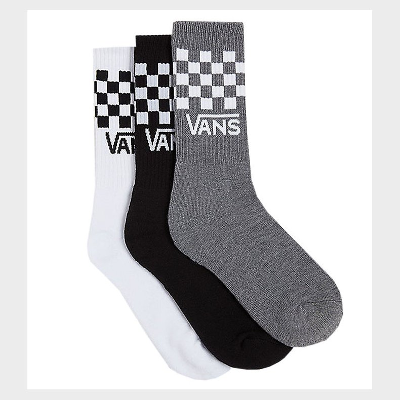 Vans Strmper - 3-pak - Drop V Classic Check Crew - Sort/Hvid/Gr