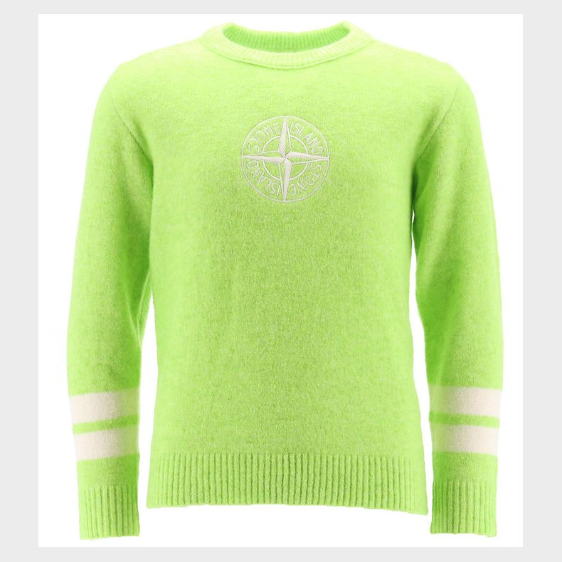 Stone Island Bluse - Uld - Lemon/Hvid m. Logo