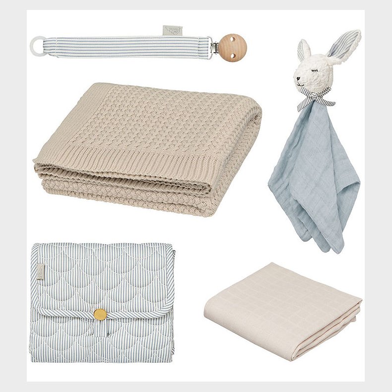 Cam Cam Gaveske - Babyshower - Classic Stripes Blue