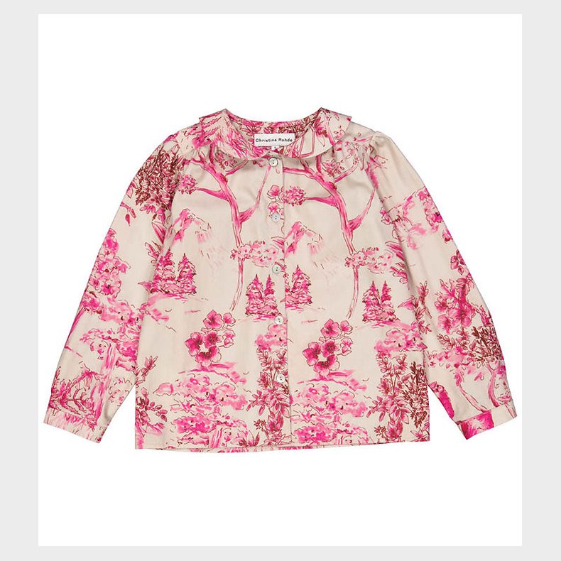 Christina Rohde Skjorte - Gr m. Pink Print