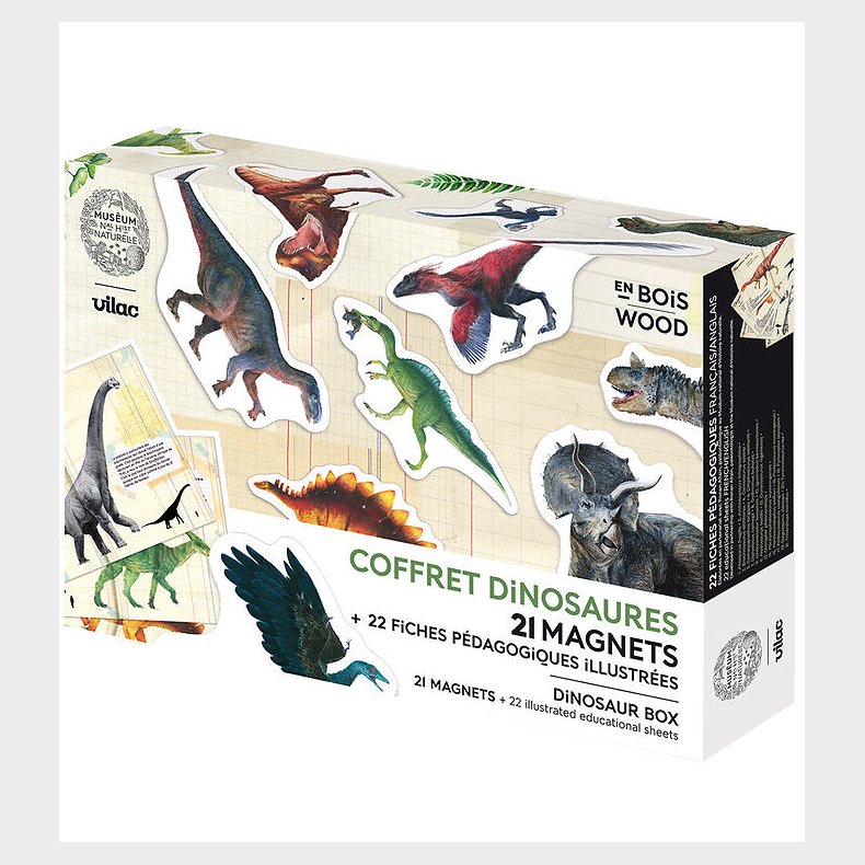 Vilac Magneter - 21 stk. - Dinosaurer fra Naturhistorisk Museum