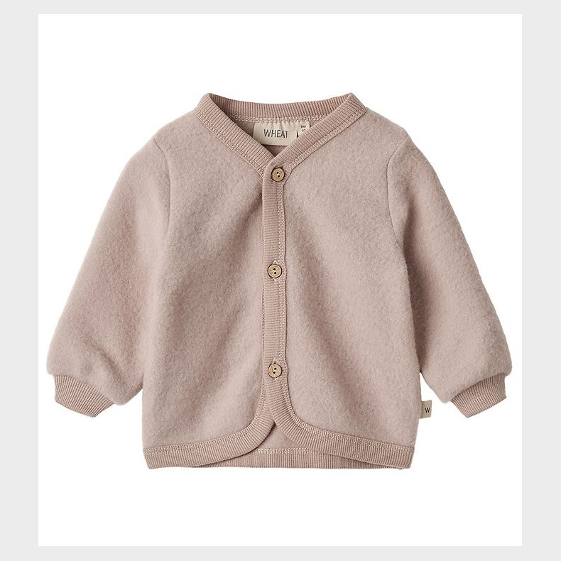 Wheat Cardigan - Uldfleece - Kari - Dry Rose