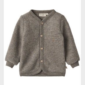 Wheat Cardigan - Uldfleece - Kari - Brown Melange