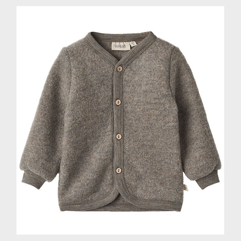 Wheat Cardigan - Uldfleece - Kari - Brown Melange