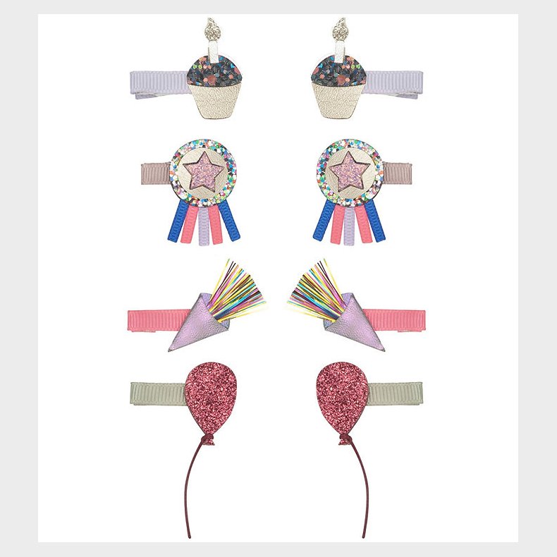 Mimi & Lula Hrclips - 8-pak - 3 cm - Birthday Theme Party Time