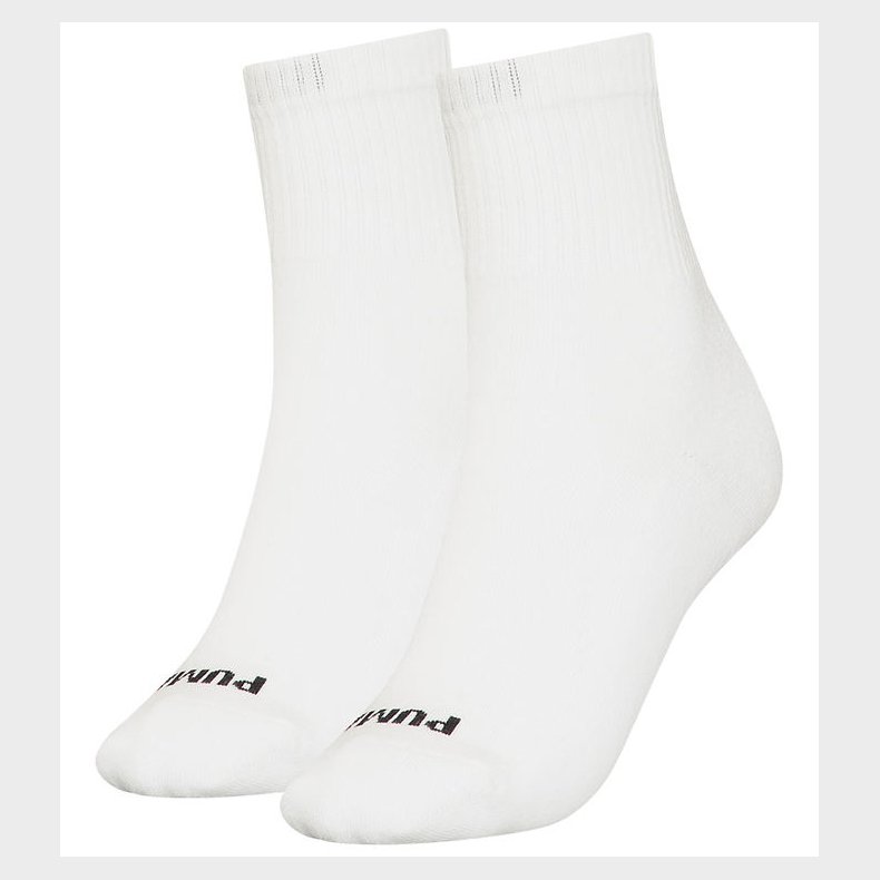Puma Strmper - 2-pak - Heart Logo Crew - Hvid/Sort