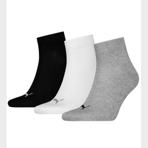 Puma Ankelstrmper - 3-pak - Quarter Plain - Gr/Hvid/Sort
