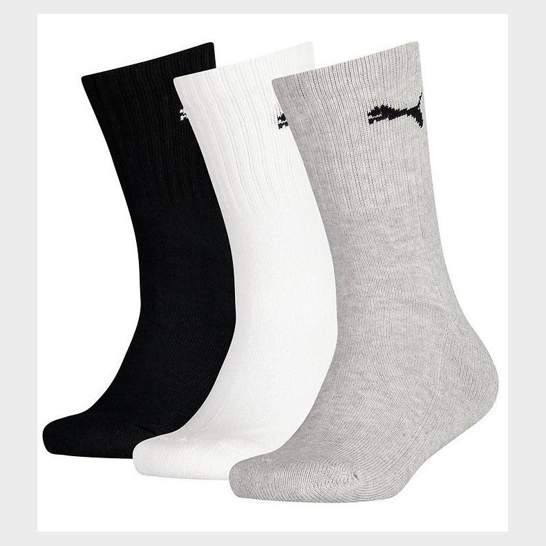 Puma Str�mper - 3-pak - Crew Short - Gr�/Hvid/Sort