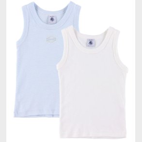 Petit Bateau Undertrje - 2-pak - Hvid/Bl