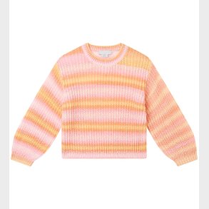 Stella McCartney Kids Bluse - Strik - Rosa/Orangestribet