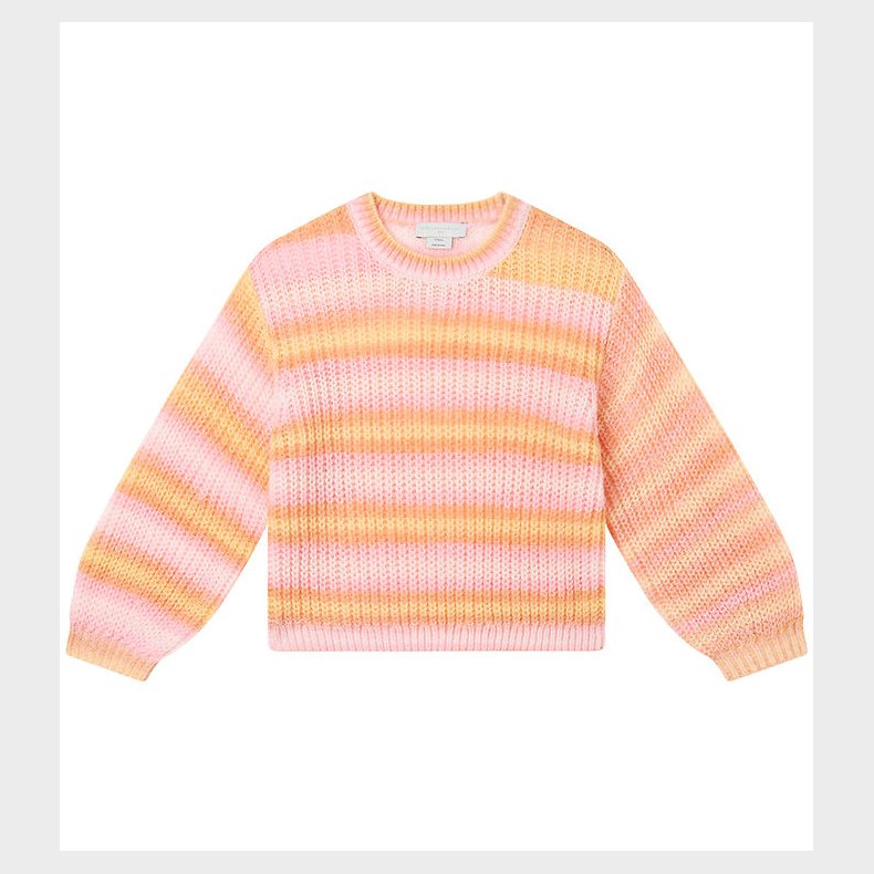 Stella McCartney Kids Bluse - Strik - Rosa/Orangestribet