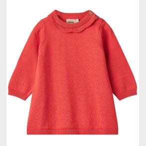 Wheat Kjole - Strik - Nannie - Candy Red m. Struktur