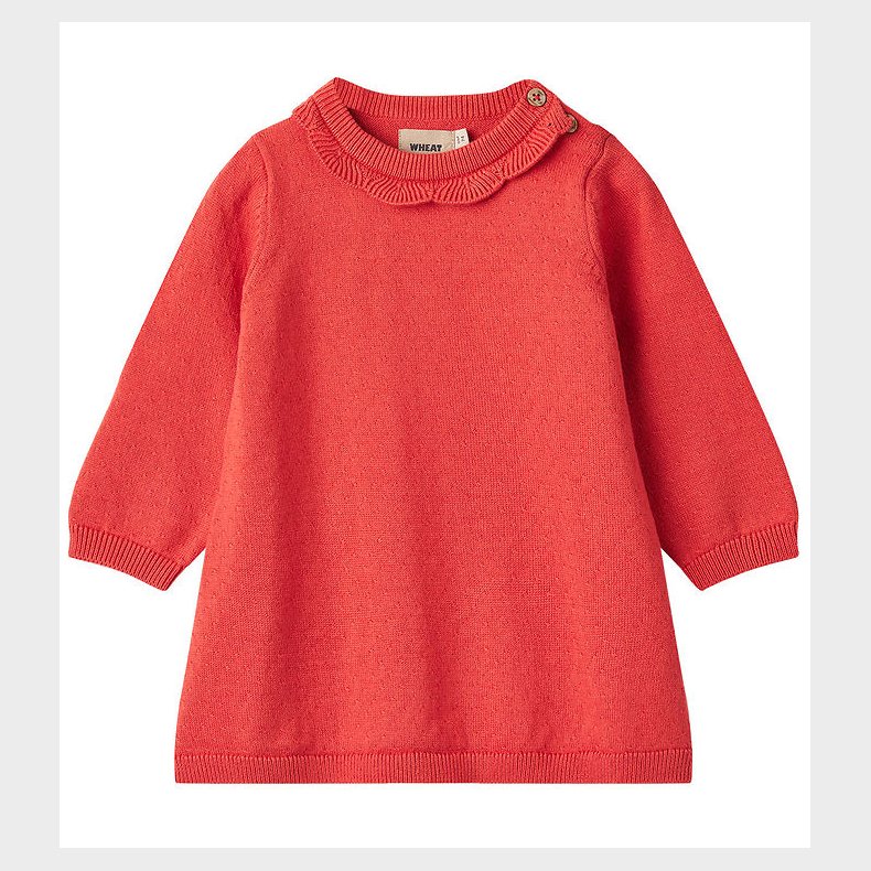 Wheat Kjole - Strik - Nannie - Candy Red m. Struktur