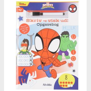 Alvilda Opgavebog - Skriv Og Visk Ud - Marvel Spidey