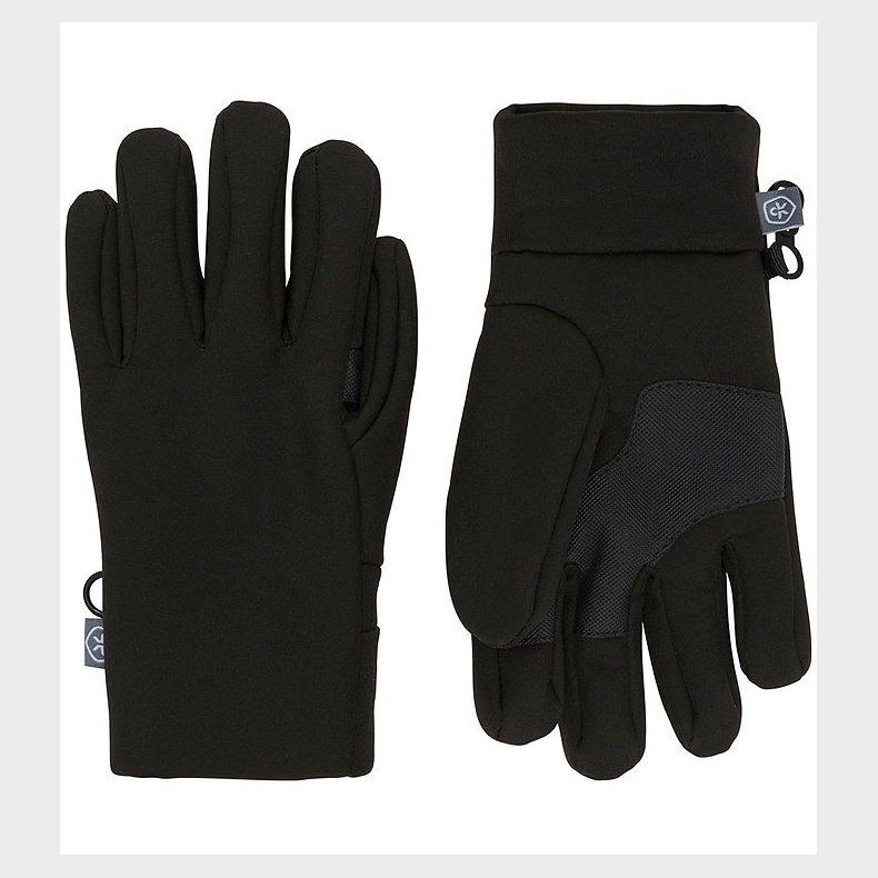 Color Kids Handsker - Softshell - Sort
