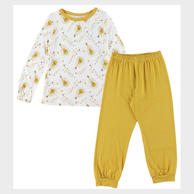 Joha Natt�j - 2-delt - Bambus - Off White m. Guitar