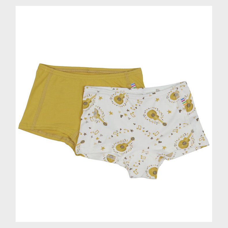 Joha Hipsters - 2-pak - Bambus - Gul/Off White m. Guitar