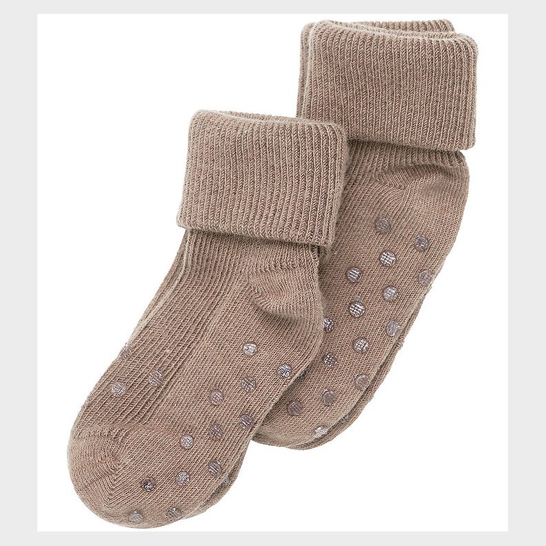 Minymo Str�mper - Rib - 2-pak - Silver Mink Melange