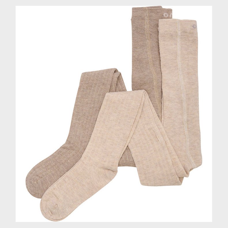 Minymo Str�mpebukser - 2-pak - Rib - Noos - Silver Mink Melange