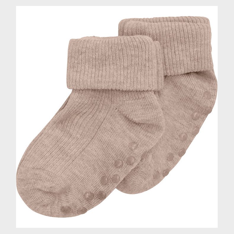 Minymo Str�mper - Rib - 2-pak - Silver Mink Melange