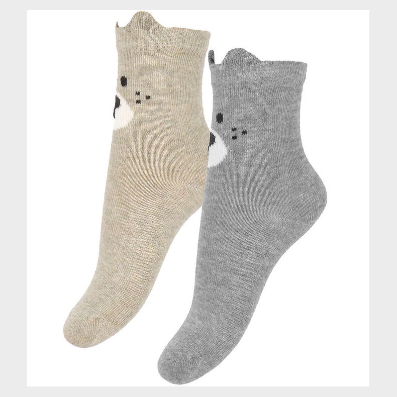 Minymo Str�mper - Noos - 2-pak - Light Grey Melange