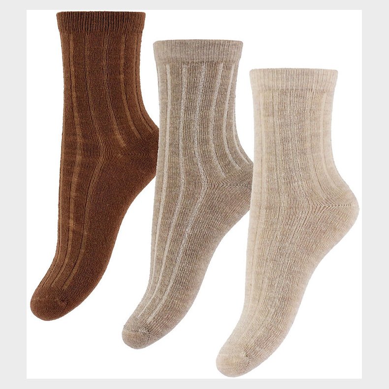 Minymo Str�mper - 3 Pak - Silver Mink Melange