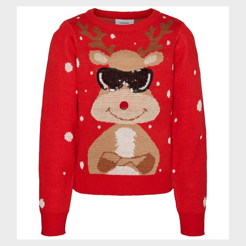 Vero Moda Girl Bluse - Strik - VmnEwtinsel - Chinese Red