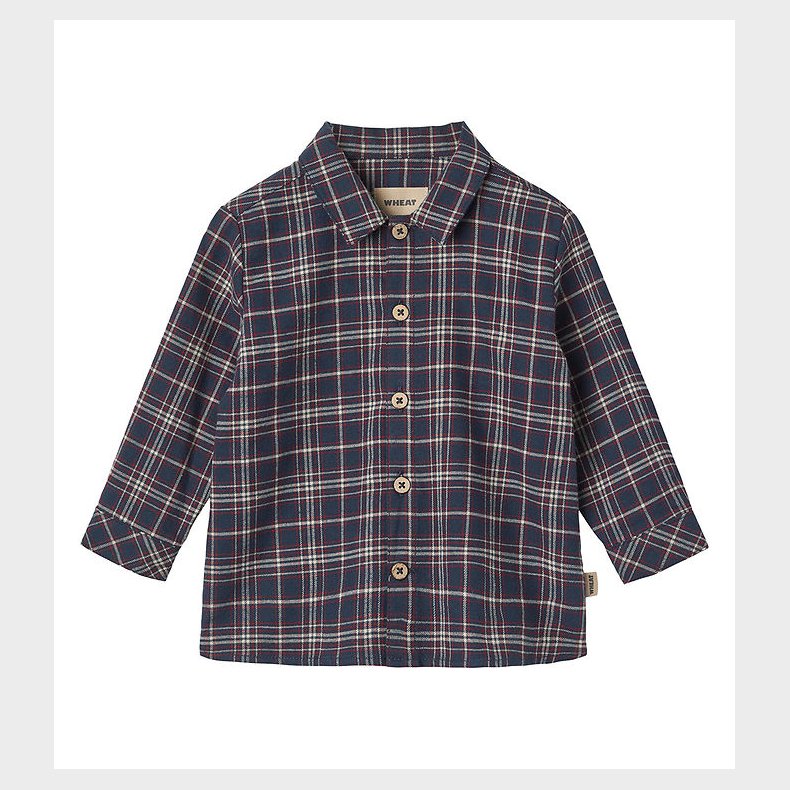 Wheat Skjorte - Oscar - Navy Check