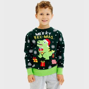 Jule-Sweaters Bluse - Sweet Christmas Dino - Grn