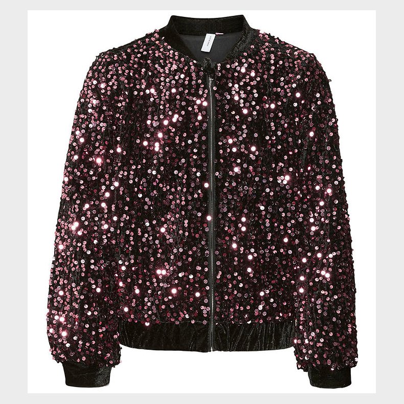 Vero Moda Girl Cardigan - VmBella - Black/Rosegold Sequin