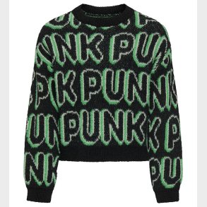 Kids Only Bluse - Strik - KogPunk - Black/Green Bee/Laurel Gree